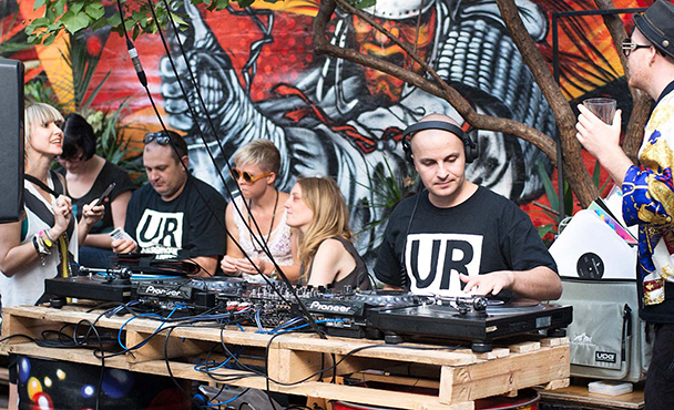 dj at a bar in a Melbourne's laneway