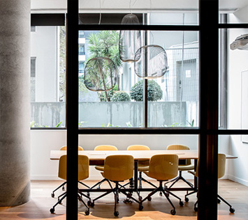 Modern meeting room setting at Iglu South Yarra.