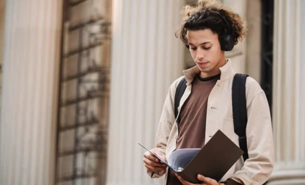 Male student in university